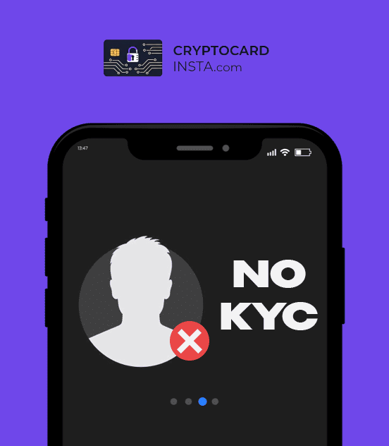 NO KYC text displayed on a smartphone