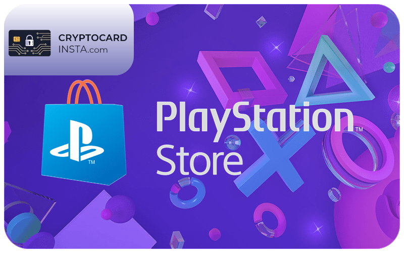 PlayStation Store wallet card displayed with crypto virtual card